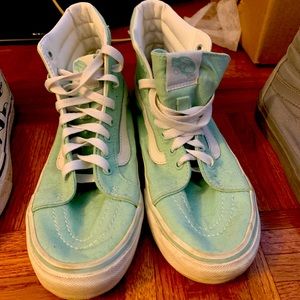 Mint green high top vans